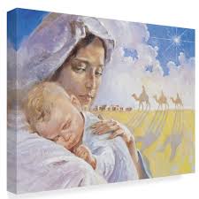 Trademark Art Hal Frenck Mary With Baby Jesus By Hal Frenck Wrapped Canvas Print Wayfair