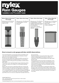 Installation Guide Rain Gauges Nylex