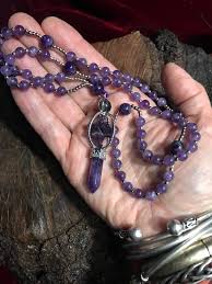 Amethyst Crystal Necklace Crystal Healing Necklace Gemstone Beaded Necklace Crystal Jewlery Amethyst Shards Crystal Shards Pendulum Amethyst Crystal Necklace Witch Jewelry Amethyst Crystal