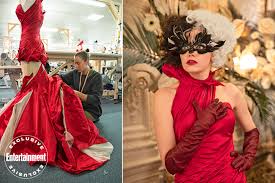 The actress got creative when throwing together a homemade costume of her famous 101 dalmations villain. Cruella Images Show Off The Film S Ostentatious Costumes