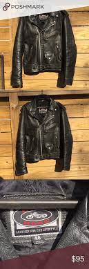 Genuine Leather Motorcycle Jacket River Road Leather For The Lifestyle This Size 46 Leather Jacket Is Preowne Leather Motorcycle Jacket Clothes Design Jackets