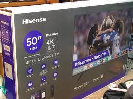 The hisense r6e3 4k roku tv comes in sizes ranging from 43 inches up to 75 inches, all for well under $1,000. Hisense 50 Class 4k Ultra Hd 2160p Hdr Roku Smart Led Tv 50r6e Walmart Com Walmart Com