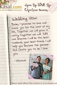 Personal wedding vow examples these are sample wedding vows written from scratch by each partner, to express themselves willfully and in their own words. Image 30 Of Tagalog Wedding Vows Sample Phenterminecheappurchaseywr