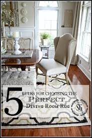 Dining room area rugs help define the space, provide additional color and add texture to the room. 5 Rules For Choosing The Perfect Dining Room Rug Stonegable
