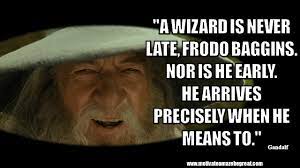 He arrives precisely when he needs to. 49 Gandalf Quotes For Wisdom And Inspiration Gandalf Quotes Gandalf Wisdom