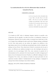 Vérifiez les traductions 'sursaut' en russe. Pdf La Construction Du Reve Et Le Reve Destructure Dans Aurelia De Gerard De Nerval