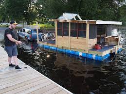 This group is dedicated to homemade 55 gallon drum barrel boats. Barrel Raft Boys 2015 Amazing B W L U Z I Boat House Boat Diy Boat