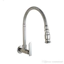 Flexible kitchen sink taps wall mounted. 2021 Wall Mounted Sprayer Kitchen Faucet Cold Water Faucet Single Handle Chrome Flexible Hose Kitchen Mixer Taps Single Holes From Rozinsanitary1 33 77 Dhgate Com