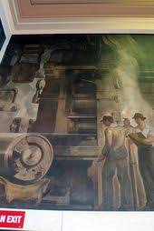 Wpa Mural At Post Office Warren Ohio Art Mural Art Deco Era