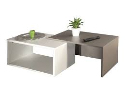 Table Basse Gigogne Rubis Coloris Blanc Taupe Conforama