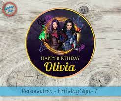 Descendants Birthday Sign Descendants Sign By Vilkprintsshop Birthday Sign Happy Birthday Olivia Birthday Shirts