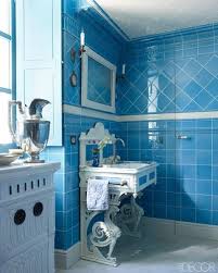 The brushed brass tub and sink fixtures and the brass pendant light all lending an air of luxury to the space. 13 Blue Bathrooms Ideas Blue Bathroom Decor