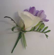 White Rose And Lilac Freesia Buttonhole White Roses Landscaping Plants Garden Inspiration