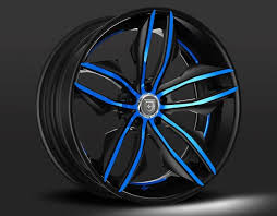 Car Black And Blue Rims Custom Black And Blue Finish Wheel Rims Classy Cars Rims For Cars