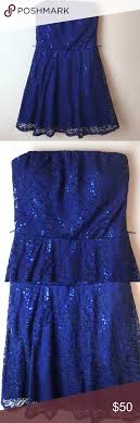 Love Reign Blue Sequin Strapless Dress Medium Strapless Sequin Dress Reign Dresses Dresses