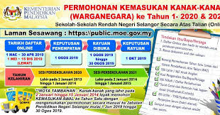 Permohonan murid tahun 1 (darjah 1) ambilan tahun 2020 dan 2021 akan dibuka secara online (atas talian). Sk Leftenan Adnan Permohonan Kemasukan Tahun 1 Sesi 2020 2021