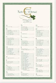 celtic and irish wispy shamrock wedding seating chart