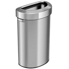 It even contains odors pretty effectively, and while a white surface certainly doesn't hide smudges, it definitely makes them easier to spot and clean. Itouchless Open Top Kitchen Trash Can 23 Gallon Semi Round Silver Stainless Steel Target