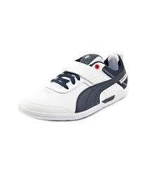 puma bmw ms mch men round toe leather white sneakers modesens