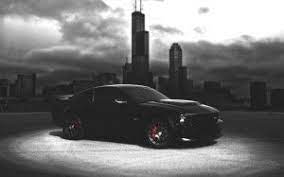 Ford Mustang Wallpaper Black Car Dark Night City Mustang Ford Mustang Wallpaper Black Car