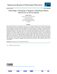 But the root of the problem is not in the technology, it's how we're raising our students. Pdf Schoology Changing A Negative Thinking Pattern About Use Of Social Media