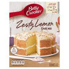 Lemon cake mix, eggs, vegetable oil, lemon extract, and powdered sugar. Betty Crocker Zesty Lemon Cake Mix 425g Sainsbury S
