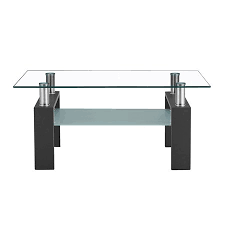 Glass coffee tables do exist in more classic styles. Living Room Rectangle Glass Coffee Table Modern Style Side Center Table With Shelf Household Furniture On Walmart Accuweather Shop
