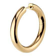 Gold 1 Wide Hoop Earring The Last Line Hoop Earrings Gold Chunky Earrings