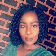 Black Woman African American 90s Hairstyles 90s Box Braids Bob Braids For Black Women Short Box Braids Bob Box Braids Bob