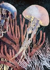 Jellyfish Modern Sealife Art By Spacefrog Designs Decorate Your Home With Modern Art Click And Buy Yours On Displate Store Pr Sea Life Art Art Poster Prints