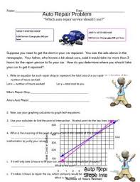 System Of Equations Auto Repair Problem Teaching Algebra School Algebra Teaching Math