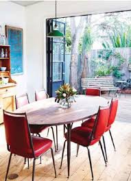 retro red leather chairs interiors by