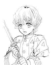 Dibujos de extra slide para colorear 08.04.2021. Printable Zenitsu Agatsuma Coloring Pages Anime Coloring Pages