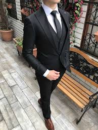 Terziademaltun Italyan Stil Slim Fit Ceket Yelek Pantolon Siyah Takim Elbise T3079 1 Siyah Takim Elbise Takim Elbise Mavi Takim Elbise