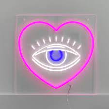 Eye Love U If You Re A Fan Of Color This Eye Heart Sign Is Perfect For You Blue Pink And White Hues Create A Perfect Balance Of Z Neon Room Neon