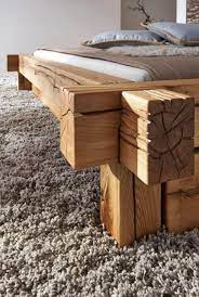 Wir haben dieses bett in der express variante bestellt weil es uns in der farbe wildeiche massiv super gefallen hat. Balkenbett 160x200 Jonas Wildeiche Massiv Rustikal Geolt Casade Mobila