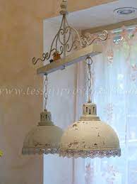 Lampadario Shabby Chic Serie Merletto Lampade Shabby Chic Lampadario Shabby Chic Decorazione Shabby Chic