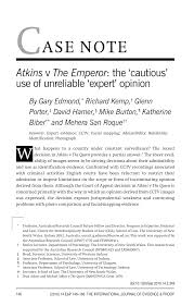 PDF) Atkins v The Emperor : The 'Cautious' Use of Unreliable 'Expert'  Opinion