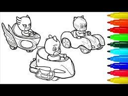Beautiful modern princess coloring pages! Pj Masks Car Racing Coloring Pages Colouring Pages For Kids With Colored Markers Ø¯ÛŒØ¯Ø¦Ùˆ Dideo