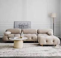 Nordic fabric sofa small apartment square bread sofa Color ...