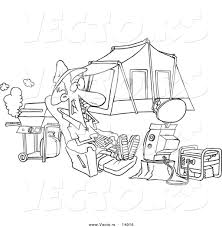 Download this running horse printable to entertain your child. Vector Of A Cartoon Man Watching Tv Hooked Up To A Generator At His Camp Site Coloring Page Outline By Toonaday 14016
