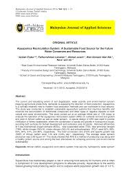 Pdf Aquaponics Recirculation System A Sustainable Food Source For The Future Water Conserves And Resources