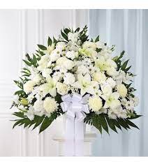 Maybe you would like to learn more about one of these? Sympathy Standing Basket White Burlington On Florist
