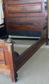Antique Bed Eastlake Style Walnut W Burl Inlays 1800 S W Vanity Dresser Set Antique Beds Eastlake Furniture Dresser Sets