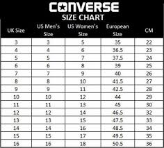 converse shoe size guide women men kids uk euro us cm