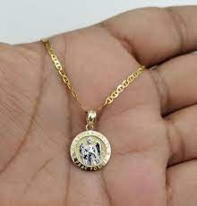 Real 10k Yellow White Gold Guardian Angel Pendant Charm 2mm 20 Gucci Chain By Rg D Guardian Angel Pendants Angel Pendant White Gold
