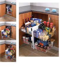 Blind Corner Optimiser Magic Corner Storage For 800 1000mm Kitchen Cabinets Ebay Corner Kitchen Cabinet Blind Corner Cabinet Corner Storage