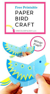 Printable Bird Crafts For Kids Free Printable Flapping Bird Craft Onecolorfulday Bird Crafts Flapping Bird Printable Crafts