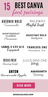 15 Best Canva Font Pairings For Pinterest Bmsocialside Canva Tutorial Graphic Design Tips Pinterest Graphics