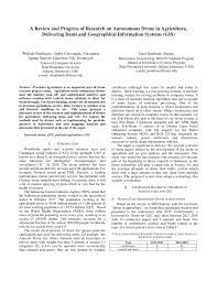 Pdf A Review And Progress Of Research On Autonomous Drone In Agriculture Delivering Items And Geographical Information Systems Gis
